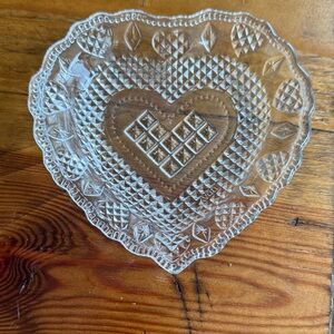 Vintage Avon Clear Heart-Shaped Glass Dish